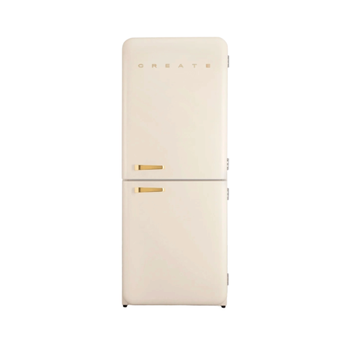 combina frigorifica crem cu manere gold, create, 401 litri