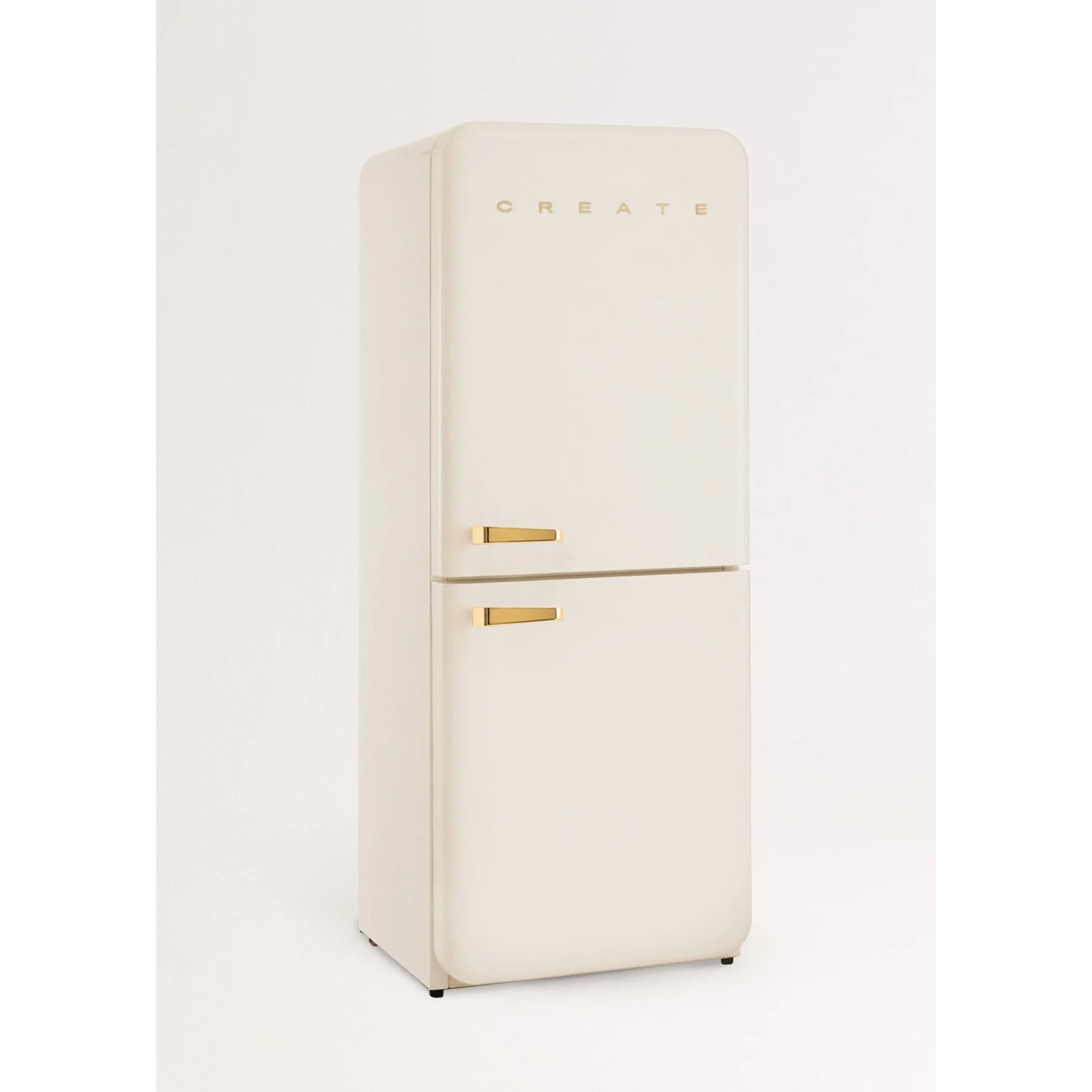 combina frigorifica crem cu manere gold, create, 401 litri