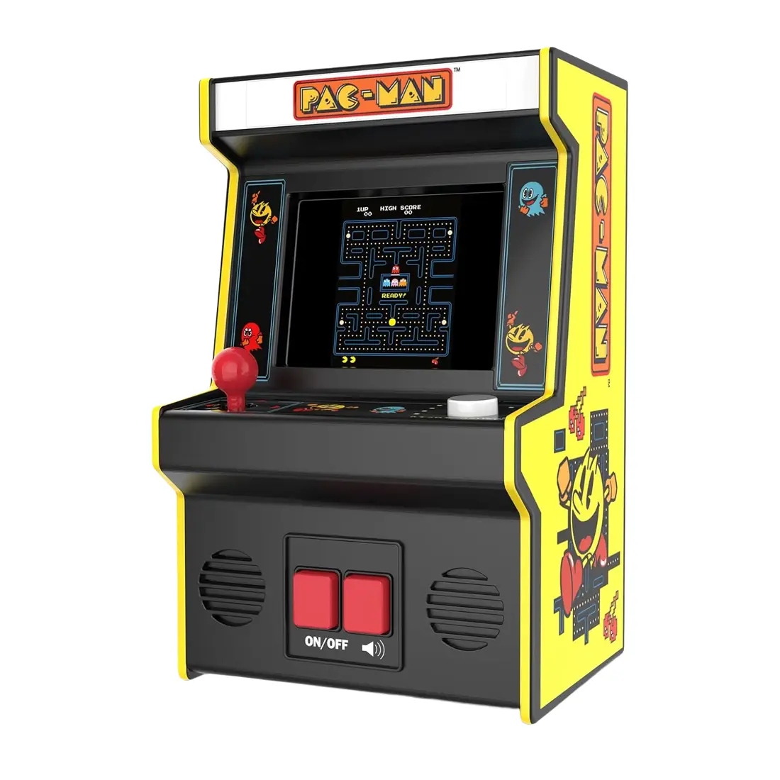 consola joc mini classic pac man, arcade1up, portabila, cu comenzi arcade full size, un singur jucator