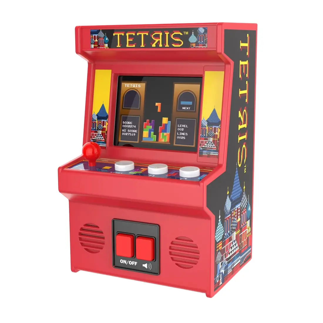 consola joc mini classic tetris, arcade1up, portabila, cu comenzi arcade full size, un singur jucator