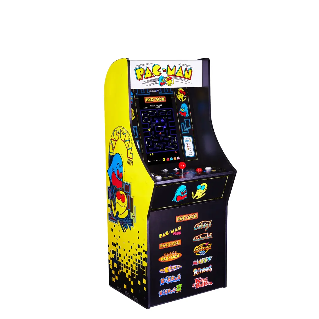 consola verticala cu 13 jocuri, editie pac man classic se, 1 player, display lcd, h 115 cm
