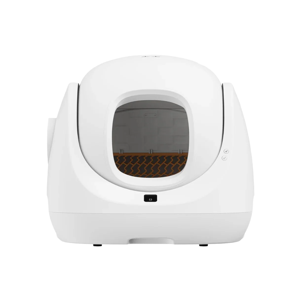 litiera automata cu functie auto-clean pentru pisici catlink, catlink, baymax, 70 l, control din aplicatie, functie auto-clean, monitorizare pisici multiple, covor interior antibacterian, senzor infrasoru, 4 senzori gratitatie, roti mobile, alb