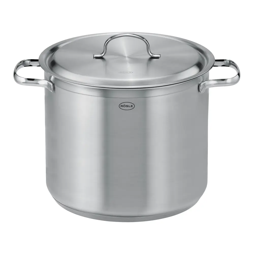 oala adanca de 8 litri, diametru 24 cm, rosle, pure elements, otel inoxidabil