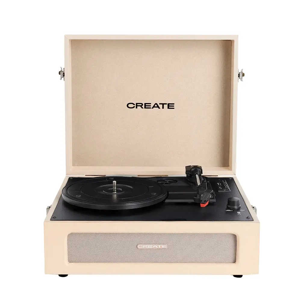 pick-up retro cu bluetooth, create, record player, cu port usb, slot card sd, mp3, design stil servieta
