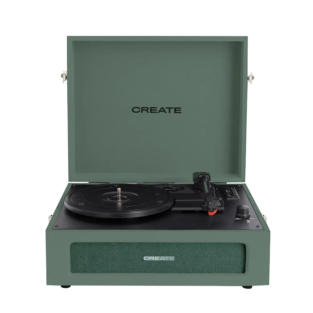 pick-up retro cu bluetooth, create, record player, cu port usb, slot card sd, mp3, design stil servieta