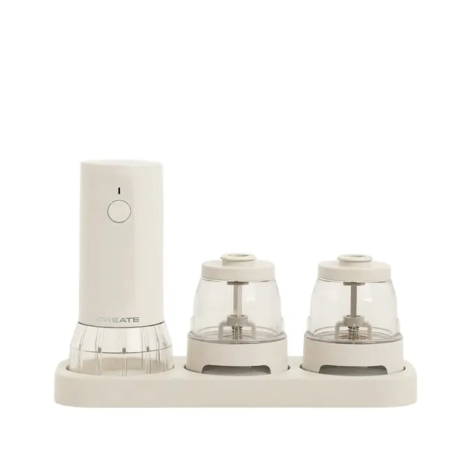 rasnita electrica pentru condimente de la create, spice grinder studio pro, cu doua recipiente interschimbabile, crem