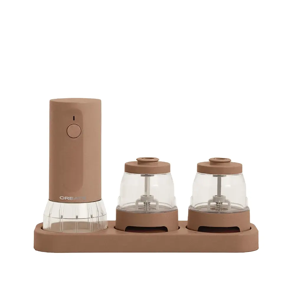 rasnita electrica pentru condimente de la create, spice grinder studio pro, cu doua recipiente interschimbabile, mocha