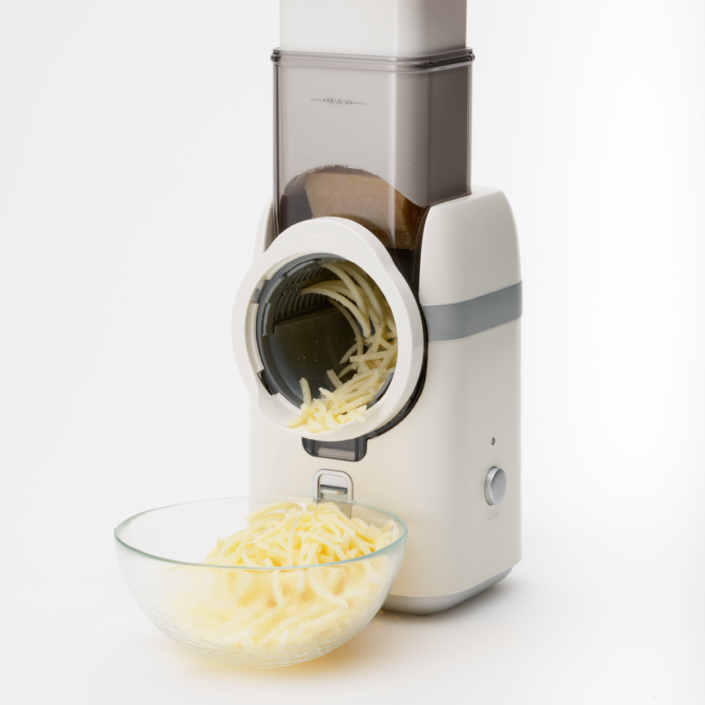 razatoare electrica 5in1 solis, multislicer, 5 lame pentru feliere fina, grosiera si ondulata, maruntire, razuire, componente detasabile, piese lavabile la masina de spalat vase, intuitiv, compact, razuit cascaval