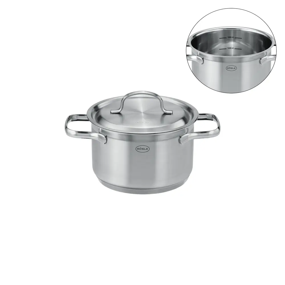 oala cu capac, otel inoxidabil, rosle, pure elements