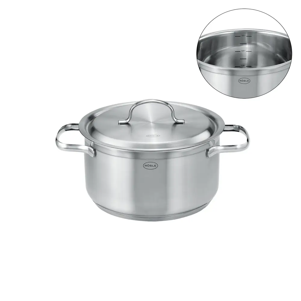 oala cu capac, otel inoxidabil, rosle, pure elements