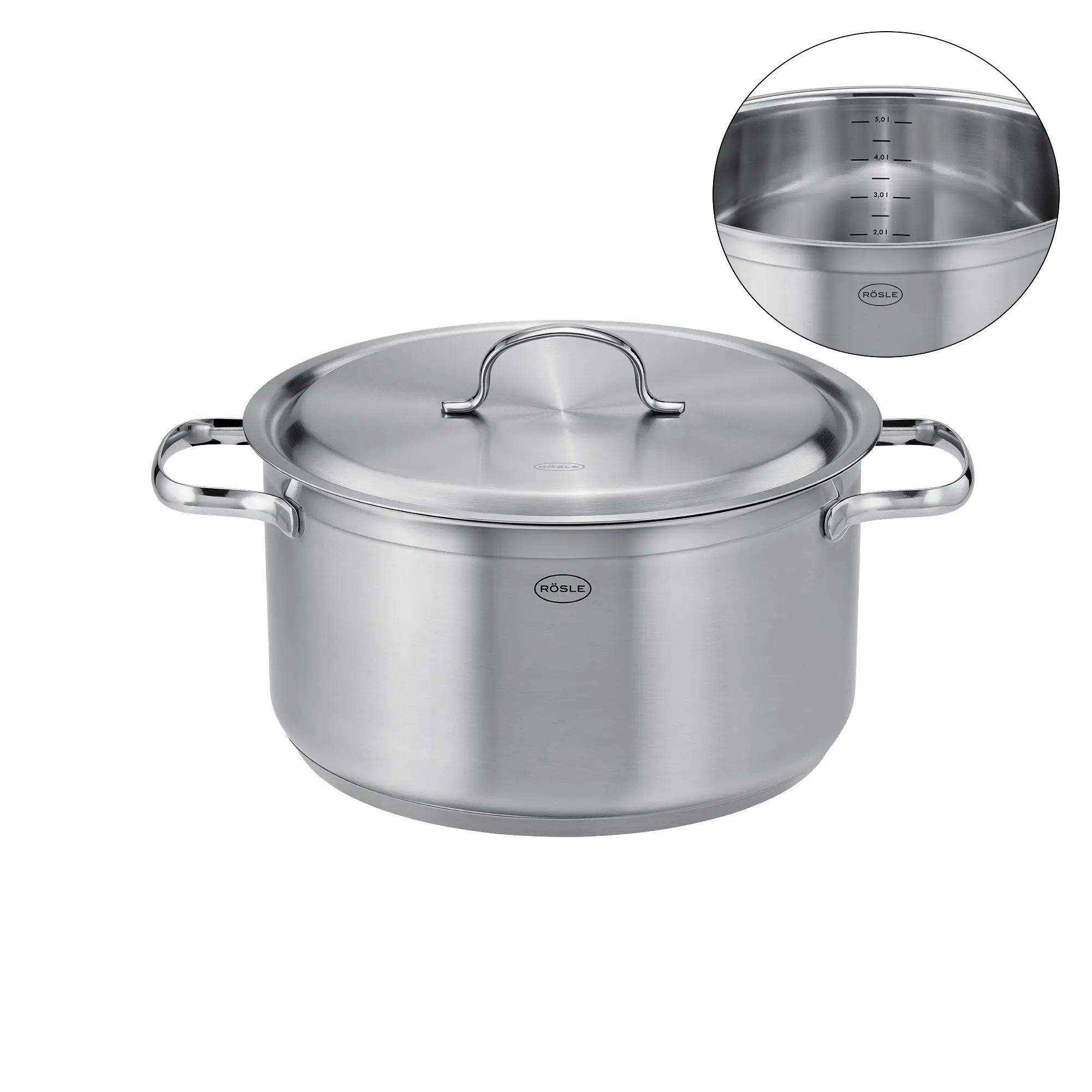 oala cu capac, otel inoxidabil, rosle, pure elements