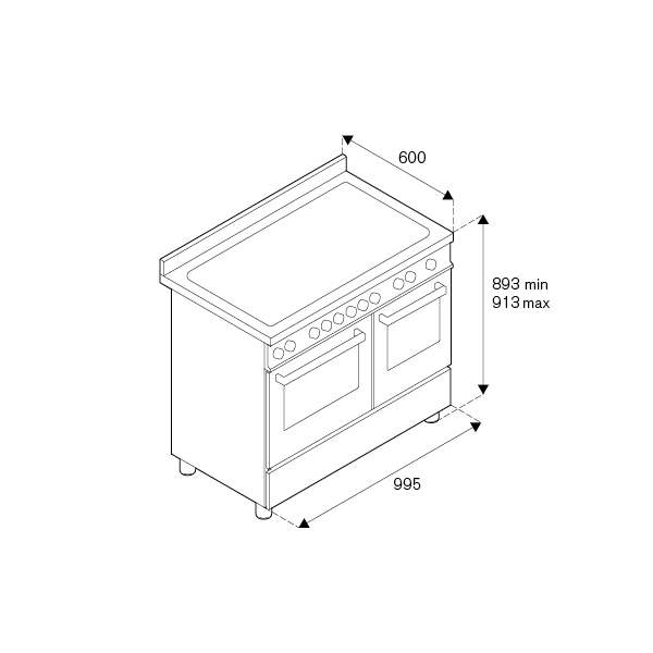 Aragaz pe gaz, Bertazzoni, 100 cm, 6 arzatoare, 2 cuptoare electrice, colectie Master, negru mat