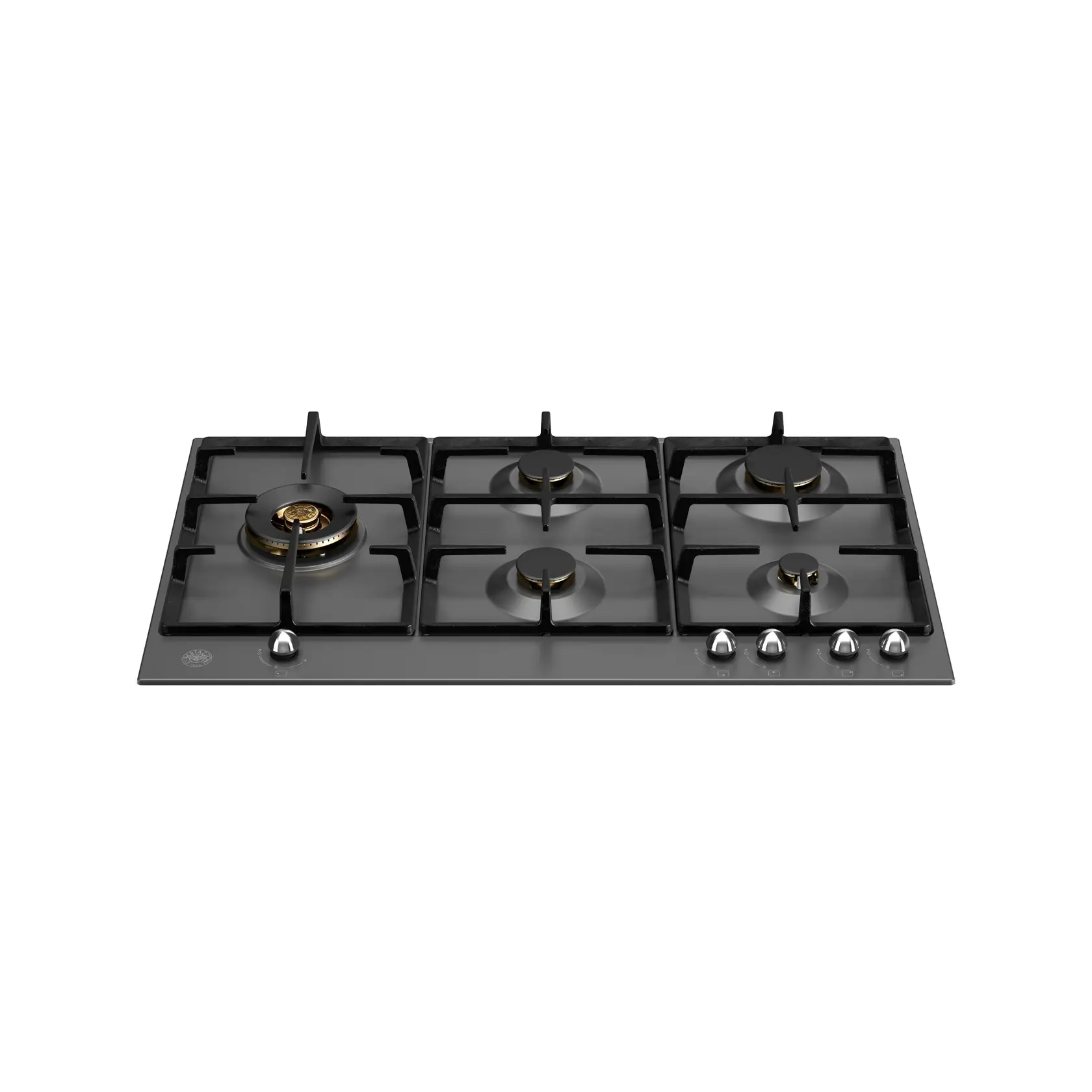 plita incorporabila pe gaz retro, bertazzoni italia, colectia heritage, 5 arzatoare, 90 cm, negru mat