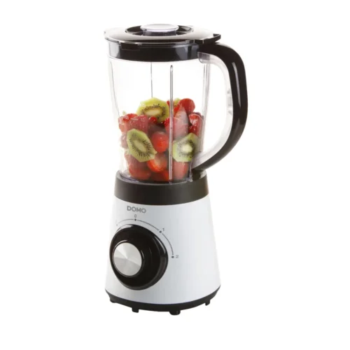 blender domo alb, cu putere 500 w, 4 lame din inox, capacitate 1.5 litri, 3 trepte de viteza
