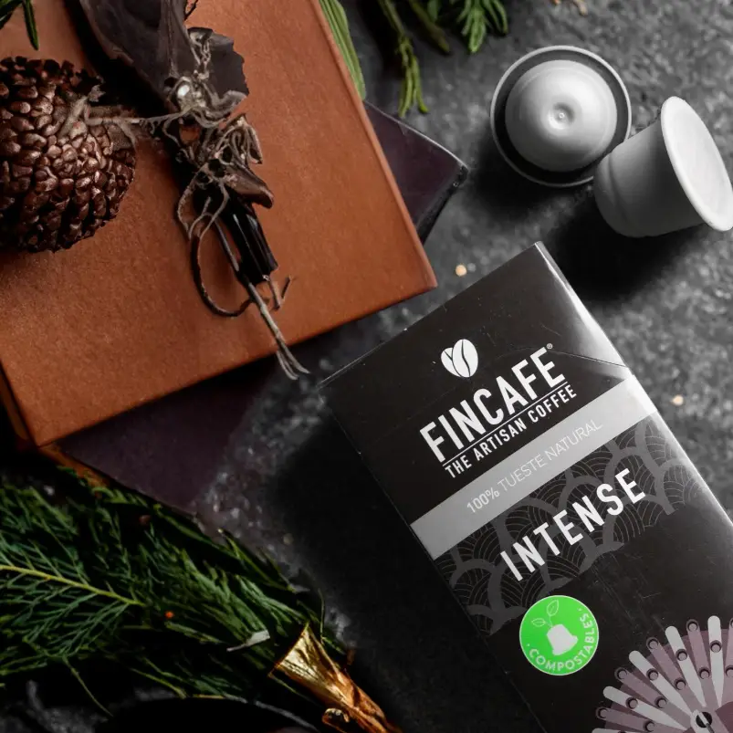 cafea capsule fincafe, intense, note nuci si fructe uscate, boabe prajite natural, capsule compatibile nespresso
