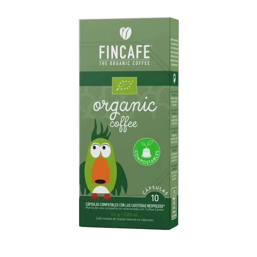 cafea organica tip capsule fincafe, organic, aroma florala, note ciocolata, boabe prajite natural, capsule compatibile nespresso