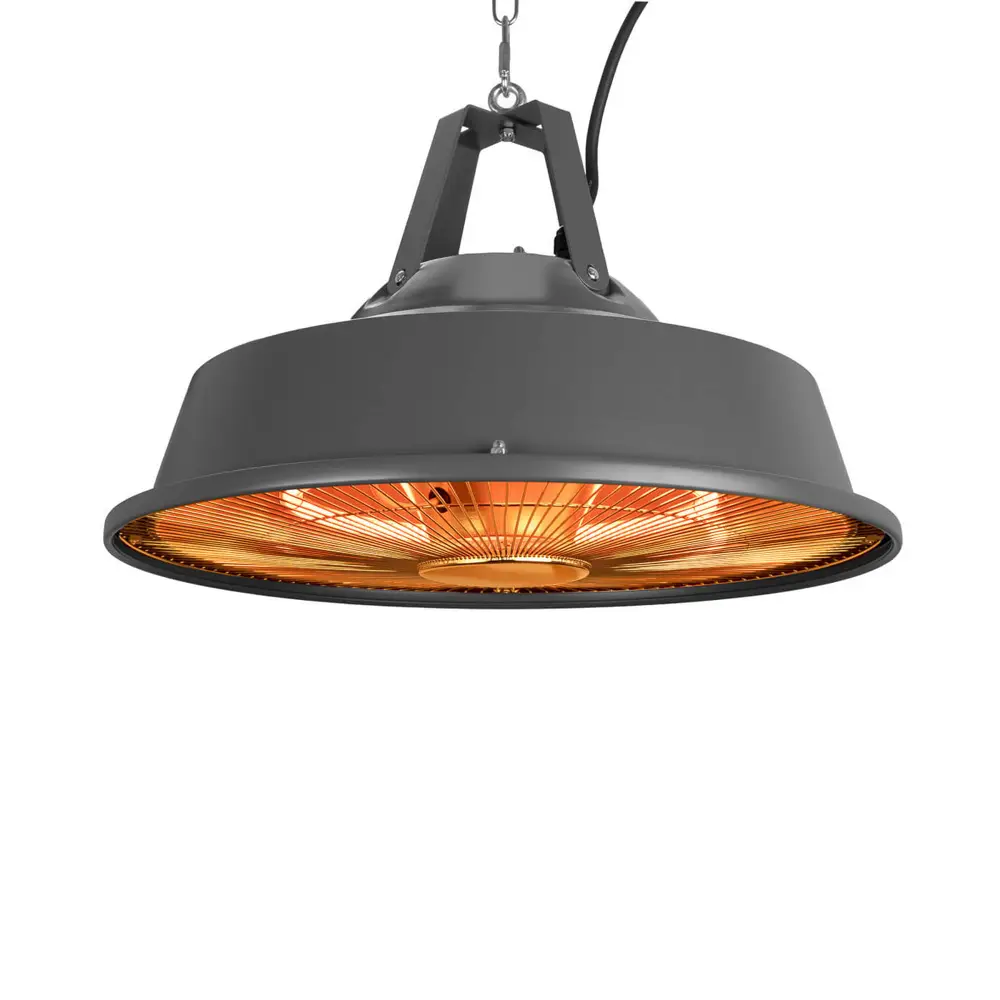 incalzitor electric de terasa cu lampa din carbon, suspendat, partytent, antracit