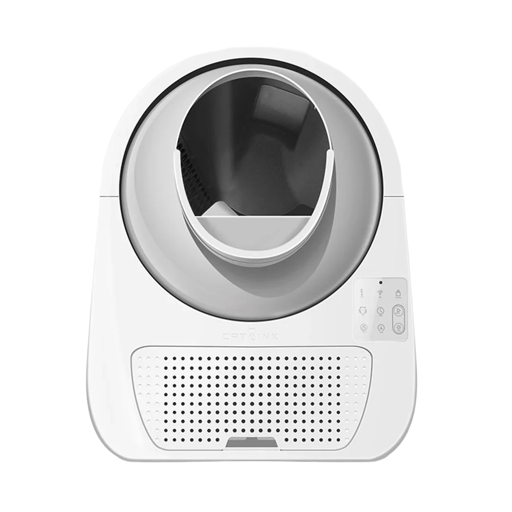 litiera automata cu autocuratare pentru pisici cu AI integrat si camera HD, catlink, pro-x ultra, wi-fi, control prin aplicatie, monitorizare pisici multiple, comunicare bilaterala audio-video, elimina mirosurile, sterilizare UV, covor interior antibacterian, senzor infrarosu, alb