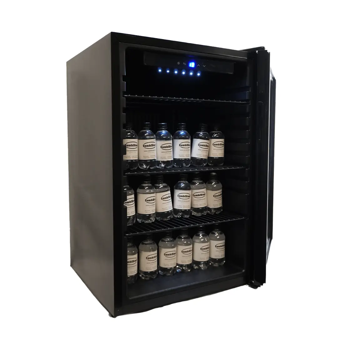 vitrina frigorifica, combisteel, cu capacitate 115 litri sau 161 de doze, cu 3 rafturi interschimbabile si decongelare automata