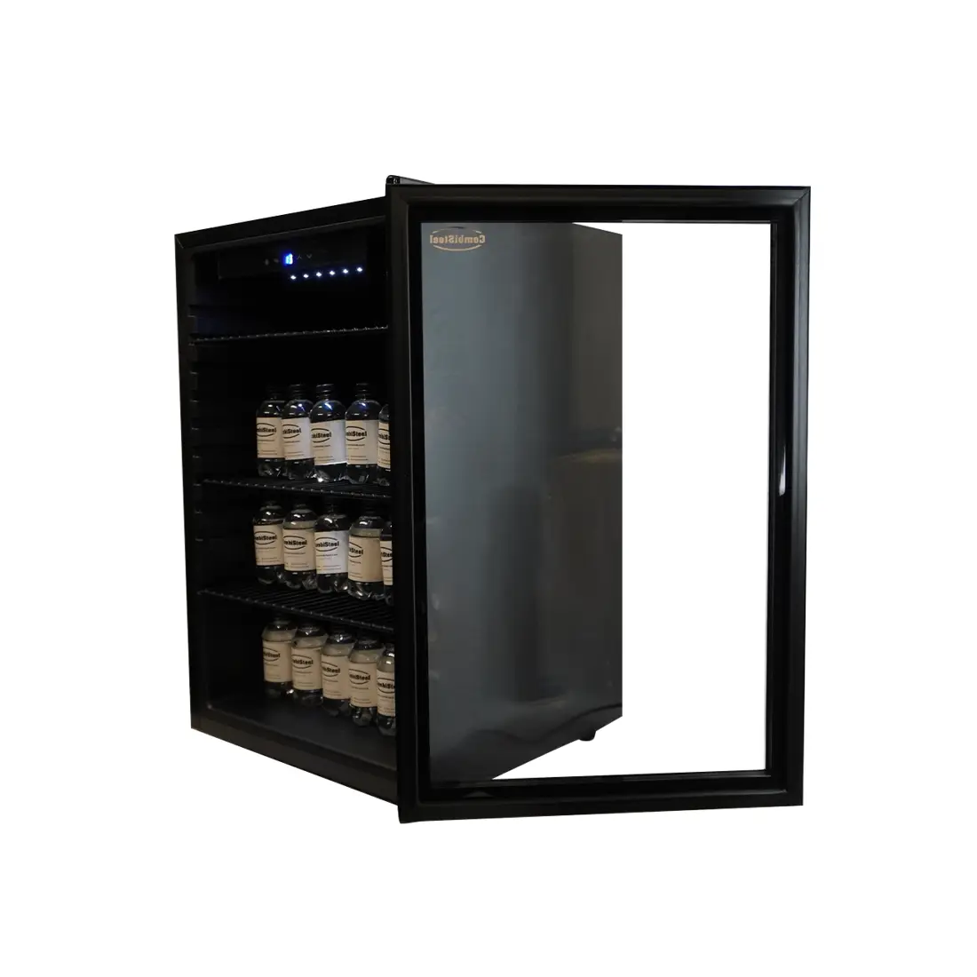 vitrina frigorifica, combisteel, cu capacitate 115 litri sau 161 de doze, cu 3 rafturi interschimbabile si decongelare automata