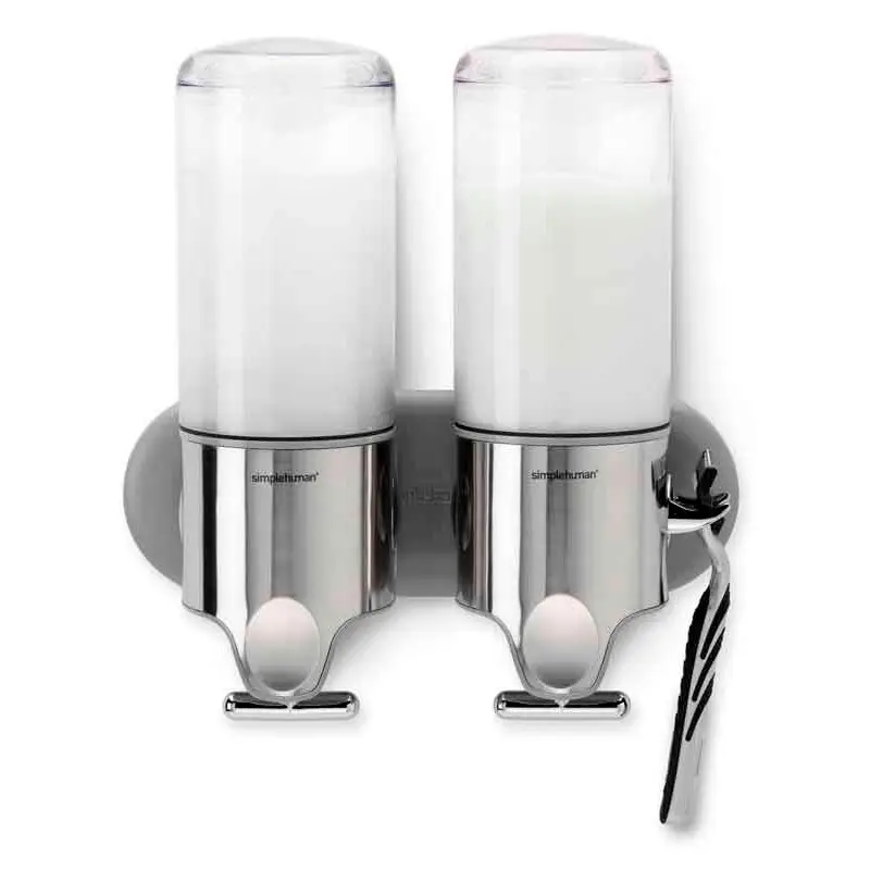 Dispenser/dozator sapun lichid, Simplehuman, Twin, 2x444 ml, inox