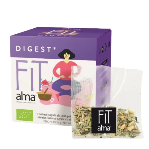 Ceai bio, 12 plicuri, Alma Teas, Fit Digest, provenit din culturi 100% organice