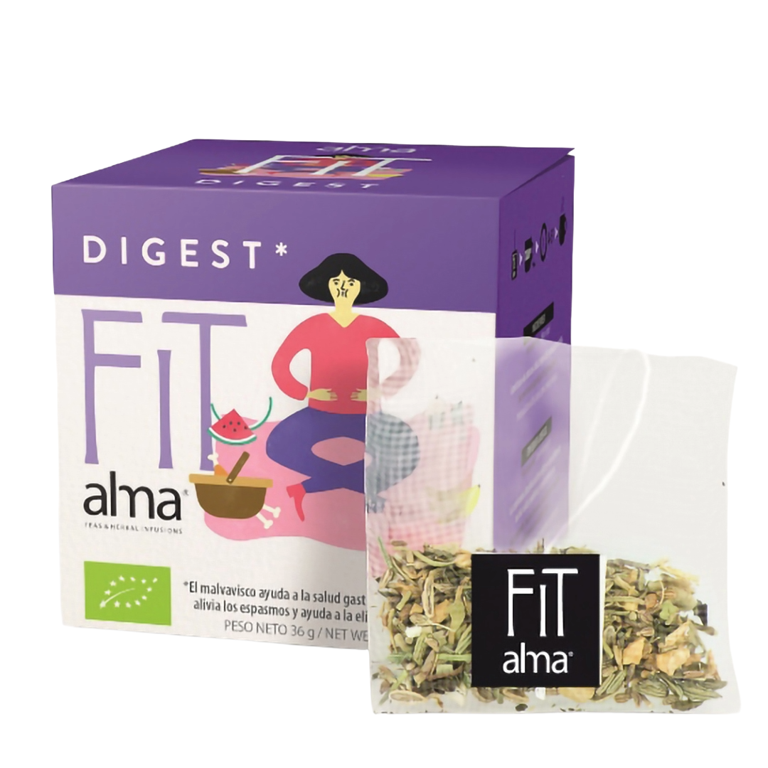 Ceai bio, 12 plicuri, Alma Teas, Fit Digest, provenit din culturi 100% organice