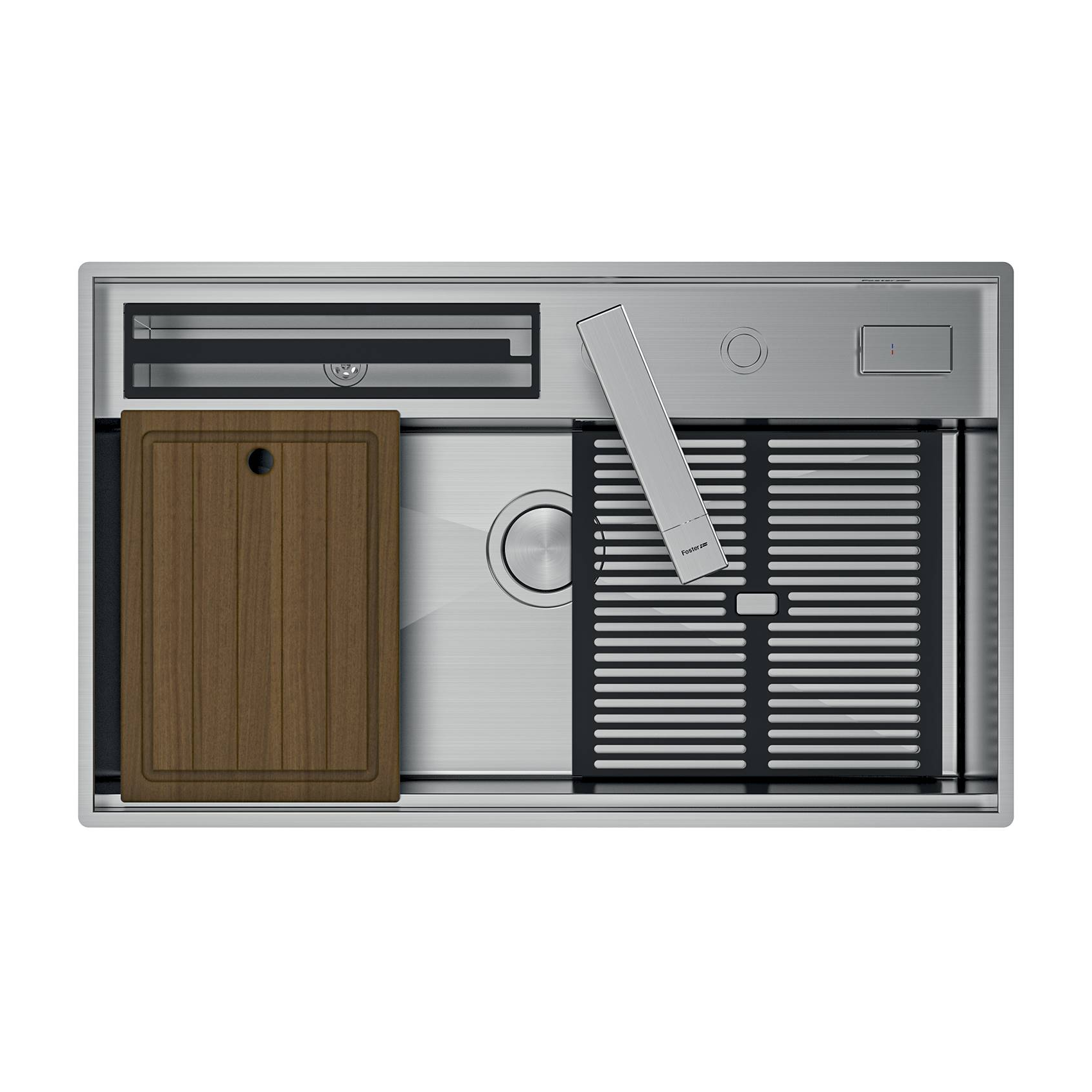 Chiuveta de bucatarie premium, Foster, Galante, sistem de scurgere automat Space Push