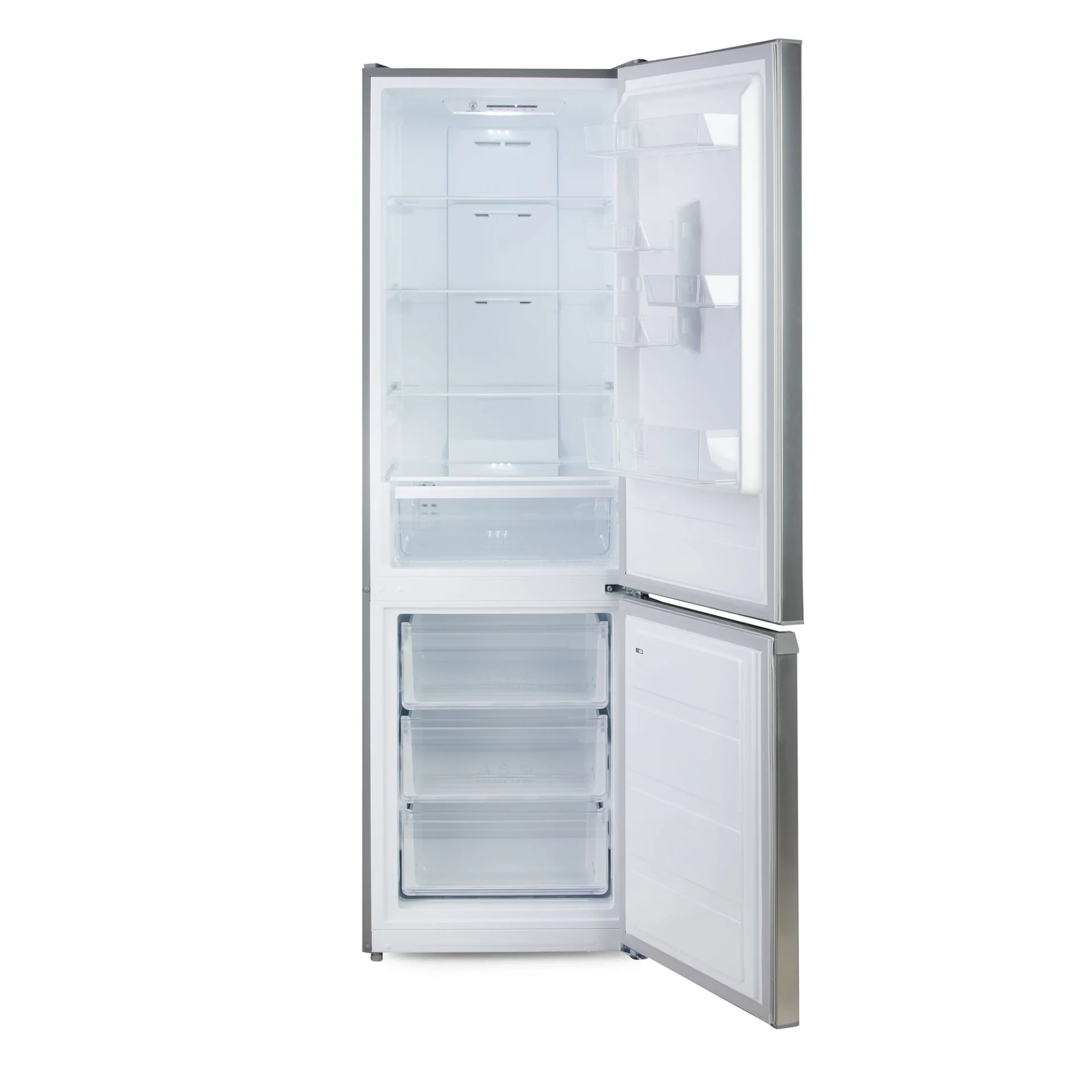 Combina frigorifica DOMO, 4 rafturi de sticla, 5 rafturi pe usa, 3 compartimente de depozitare