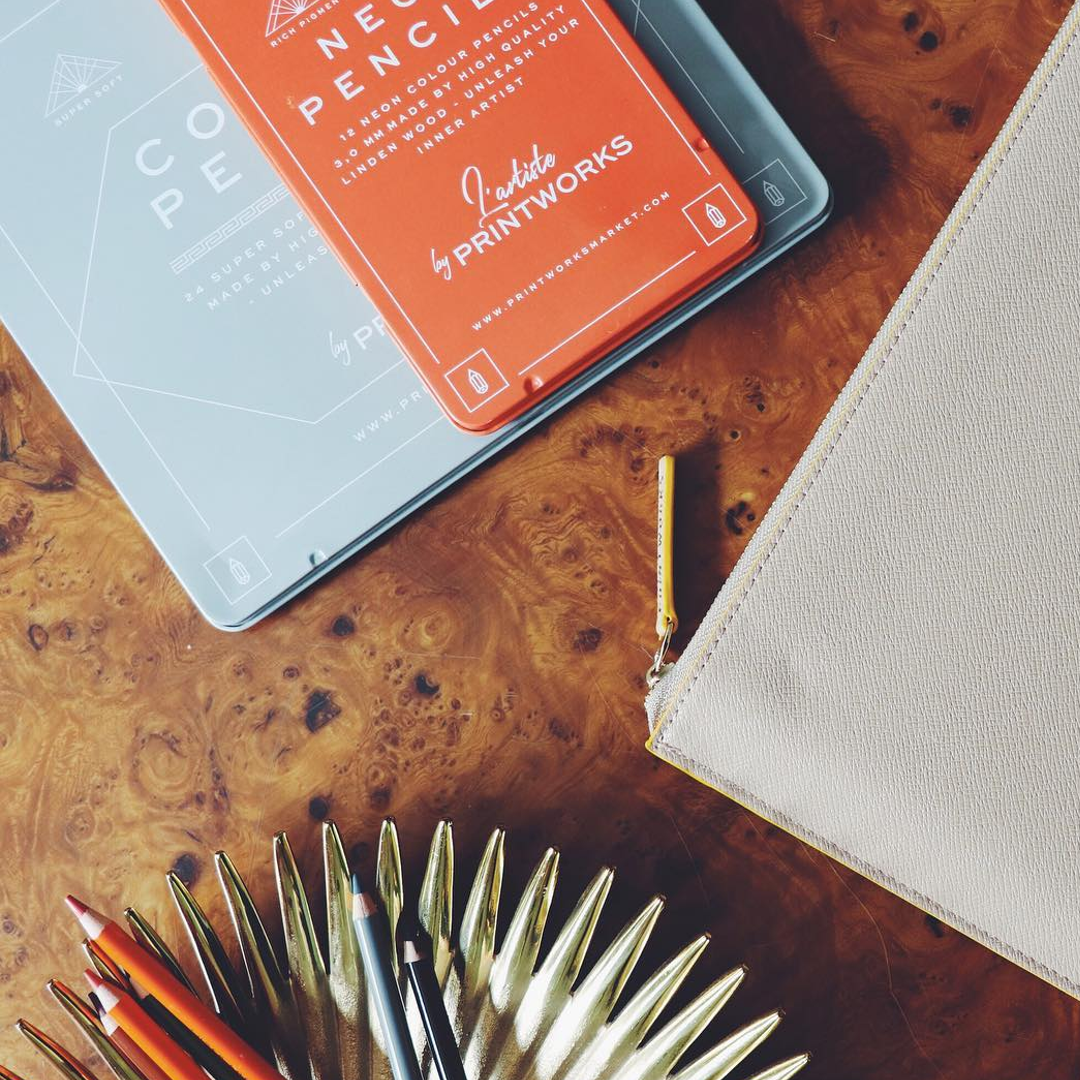 Set 12 creioane Printworks, miez moale si extra gros