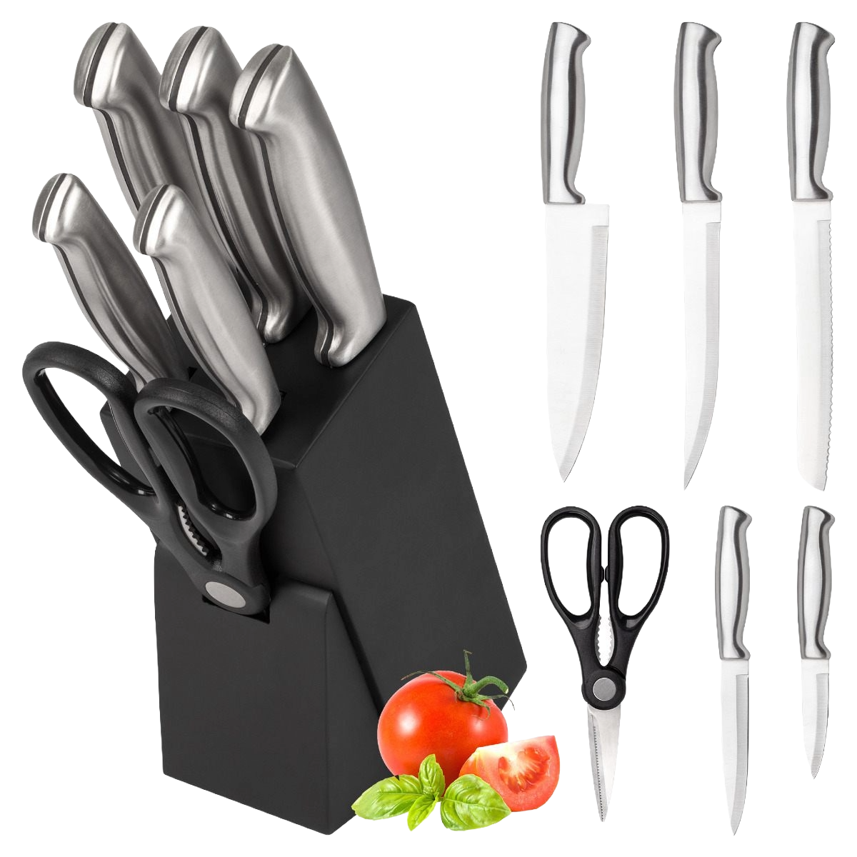 Set cutite de bucatarie Classbach, negru, 7 piese