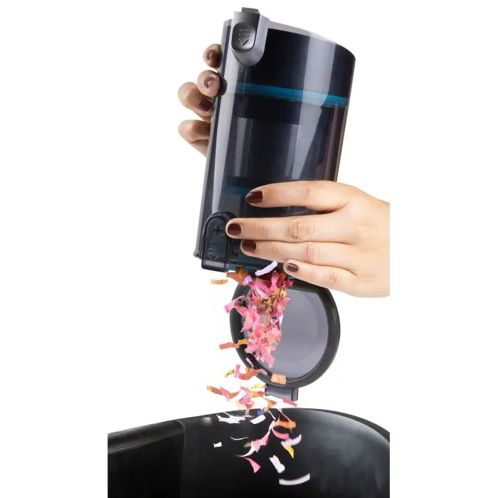 aspirator multifunctional 2in1, domo, fara sac si fara fir, functie de aspirator de mana, cu rezervor usor de golit, turcoaz