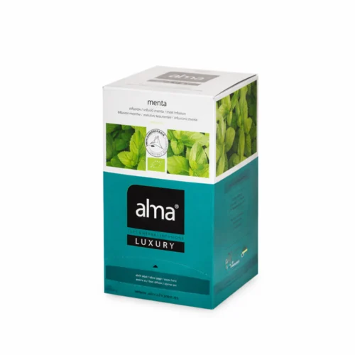 ceai bio 20 plicuri, alma teas, luxury, mint, amelioreaza disconfortul abdominal, efect revigorant