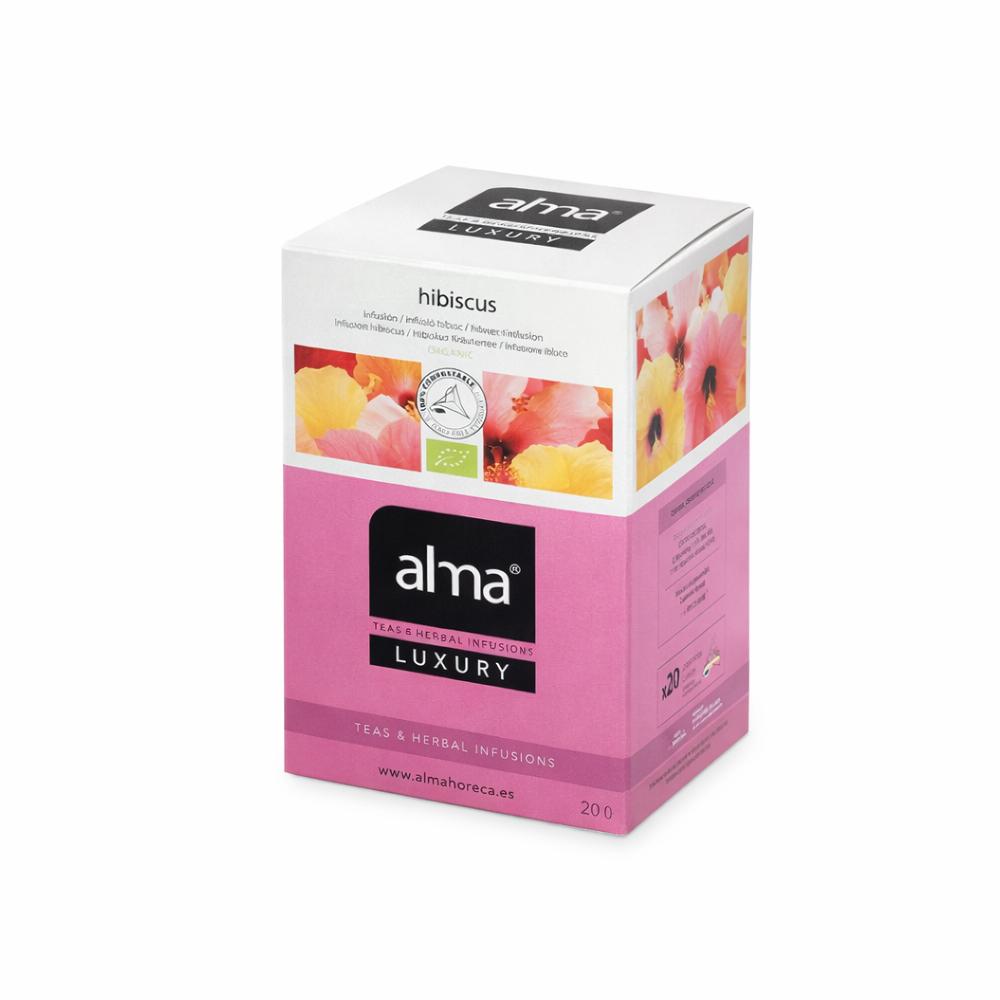 ceai din flori de hibiscus bio, alma teas, formula naturala, plante cultivate organic, amestec racoritor, bogat in vitamina C, 40 g