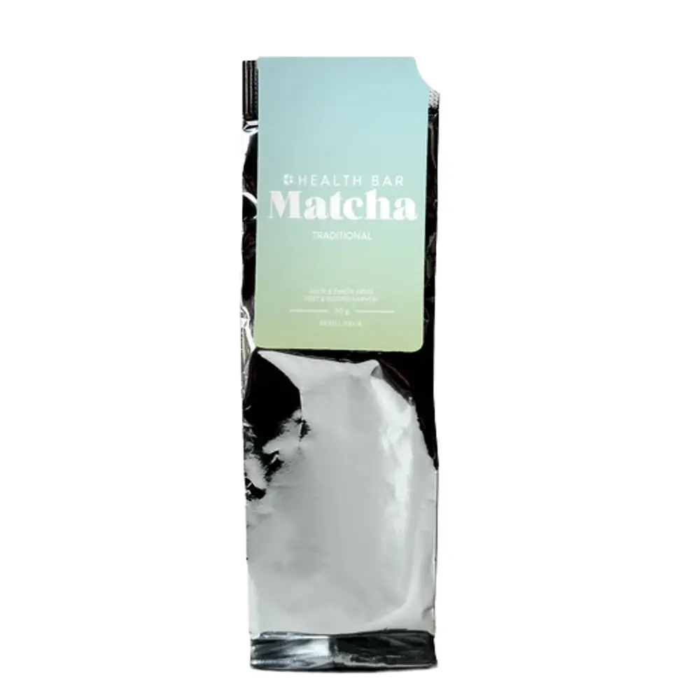 ceai matcha bio, tip refill, health bar, traditional grade, 30 grame