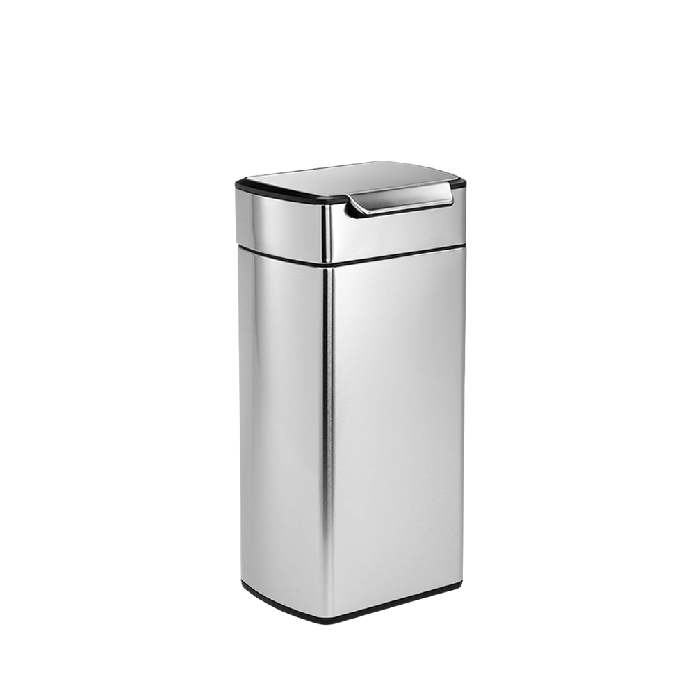 cos de gunoi cu clapeta xl, simplehuman, cu capacitate 48 litri, finisaj antibacterian din otel inoxidabil