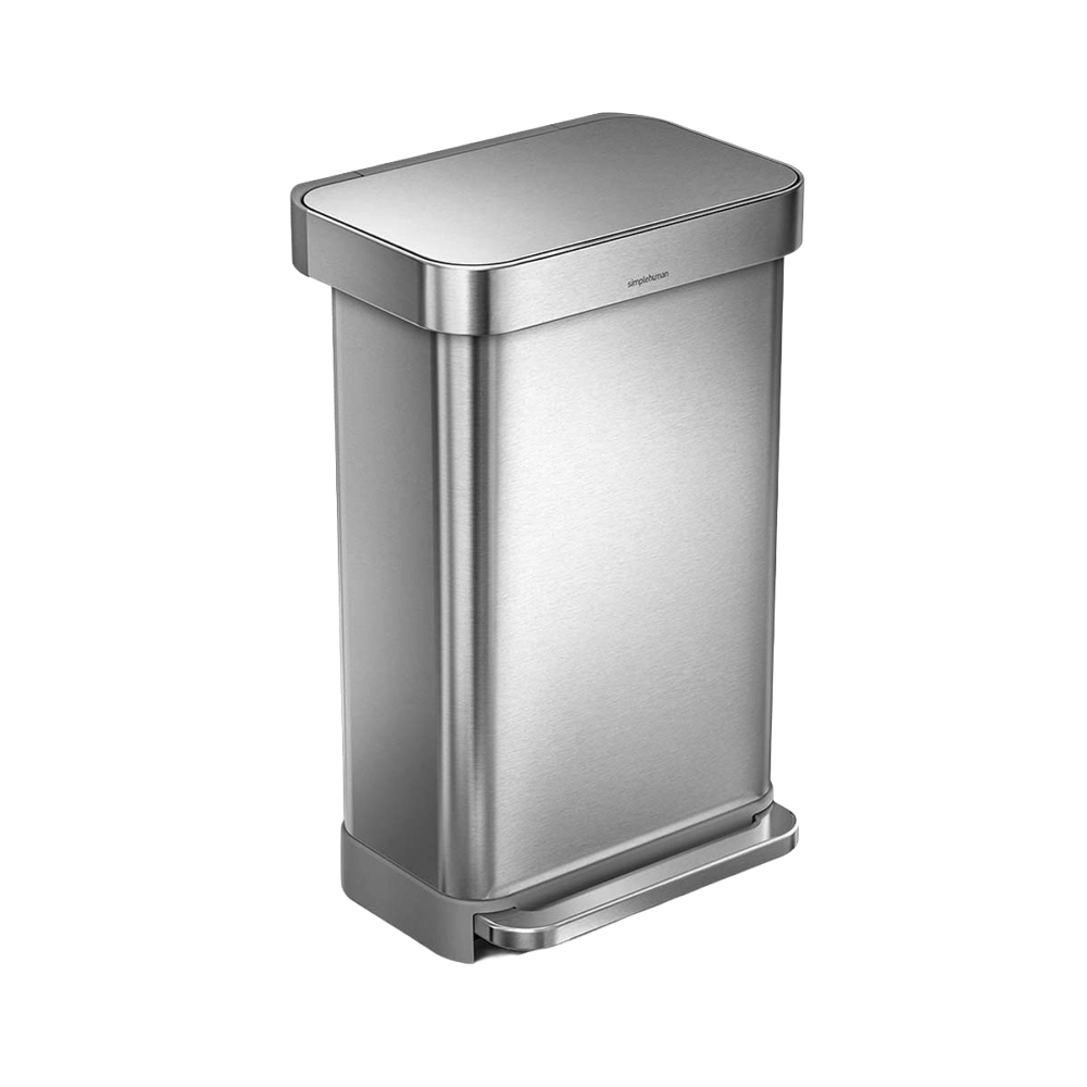 cos de gunoi cu pedala, simplehuman, cu capacitate de 45 litri si finisaj din otel inoxidabil