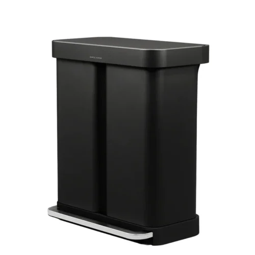 cos de gunoi cu pedala, simplehuman, capacitate totala 58 litri, negru