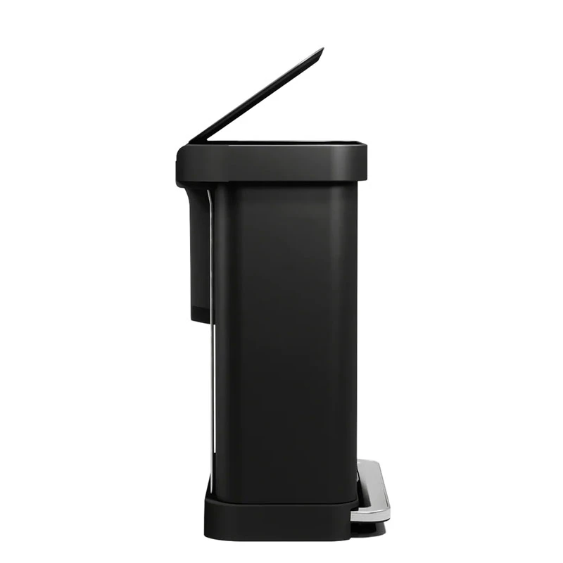 cos de gunoi cu pedala, simplehuman, capacitate totala 58 litri, cu inchidere silentioasa, negru