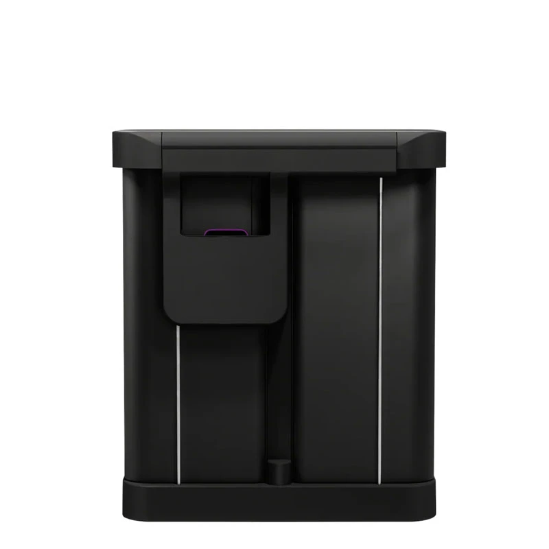 cos de gunoi cu pedala, simplehuman, capacitate totala 58 litri, cu suport pentru saci integrat, negru