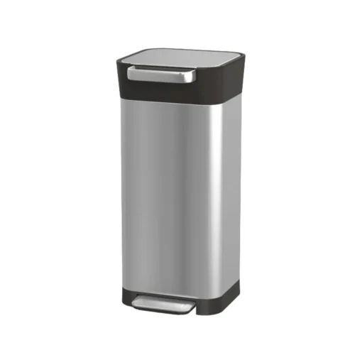 cos de gunoi cu pedala, joseph joseph, titan slim, capacitate 20 l, functie presare gunoi, maner igienic presare deseuri, capac self-close, filtru carbune activ pentru control miros, corp din otel inoxidabil, design compact, curatare facila, inox