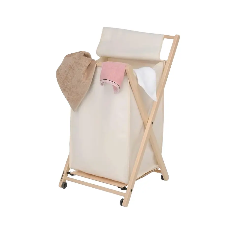 cos de rufe mobil, pliabil, foppapedretti, angel, din lemn masiv de fag, lemn natur