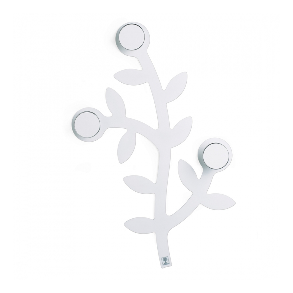 cuier de perete foppapedretti, appendialbero, 3 agatatoare, design practic si elegant, compact, ideal depozitare geci, paltoane, genti, unitate modulara, alb