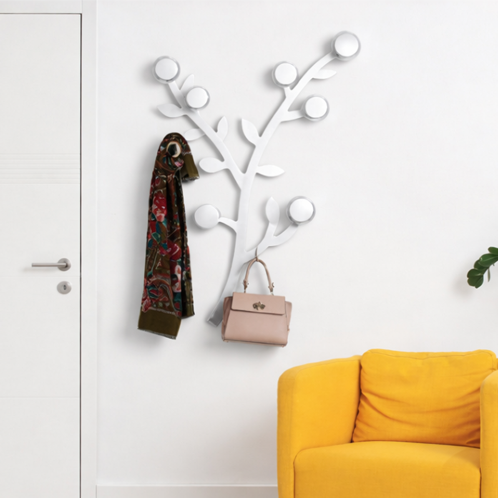 cuier de perete foppapedretti, appendialbero, 3 agatatoare, design practic si elegant, compact, ideal depozitare geci, paltoane, genti, unitate modulara, aspect oglinda, argintiu, agatat pe perete