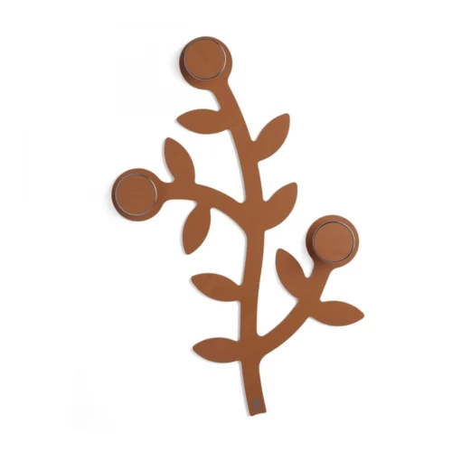 cuier de perete foppapedretti, appendialbero, 3 agatatoare, design practic si elegant, compact, ideal depozitare geci, paltoane, genti, unitate modulara, lemn cires