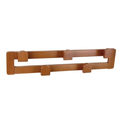 cuier pentru perete, arredamenti, daisy 2, 5 agatatoare, structura din lemn masiv de fag, design practic si elegant, compact, ideal depozitare geci, paltoane, genti, montare facila, made in italy, lemn cires