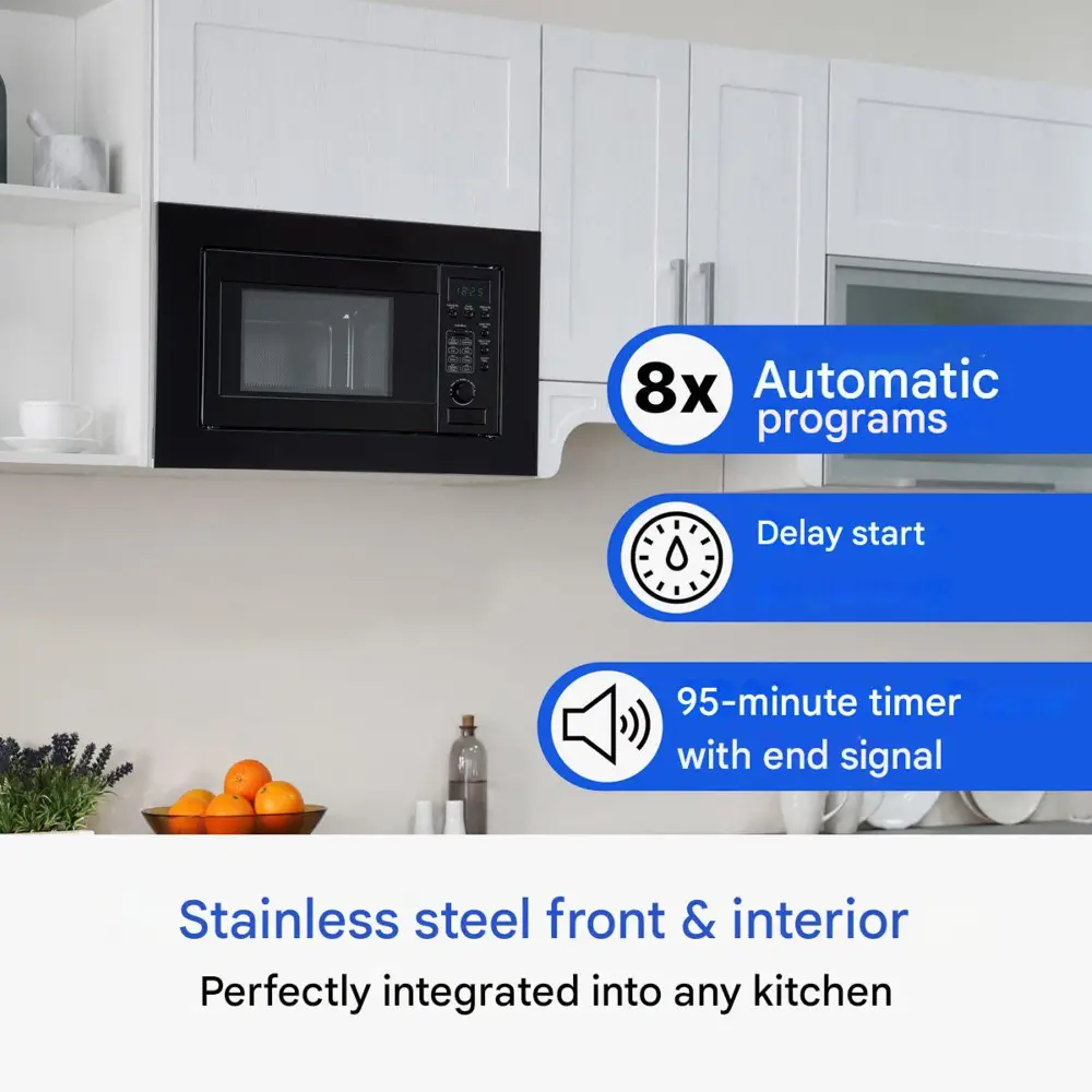 cuptor cu microunde incorporabil bomann, finisaj negru