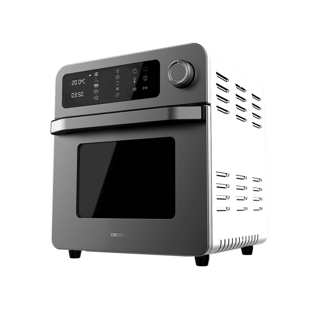 cuptor electric cu convectie, cecotec, bake and fry, cu capacitate de 15 litri si 10 programe prestabilite, gri