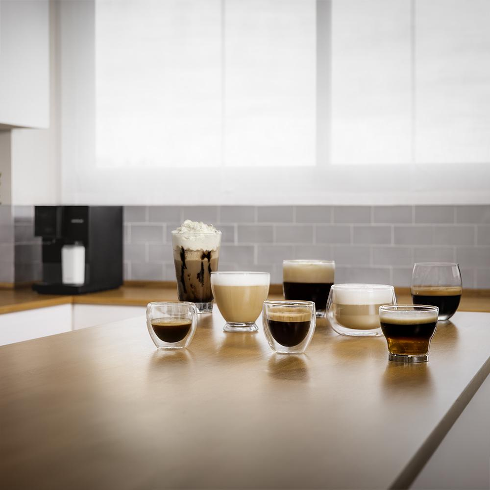 espressor automat cu rasnita cecotec, cremmaet compactccino, 19 bari, WiFi integrat, pana la 30 tipuri de cafea, rezervor boabe cafea 150 g, rezervor lapte 400 ml, display LCD, sistem thermoblock, sistem autocuratare, incalzire rapida, negru, prezentare cafele posibile