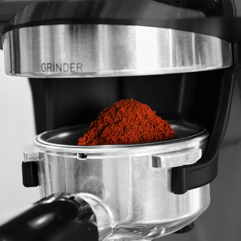 espressor semiautomat cu rasnita Gastroback, Advanced Urban Duo, ideal pentru toate specialitatile de cafea, 15 bar, 30 trepte de macinare, sistem de incalzire thermo-block, functie spuma lapte, accesorii incluse, negru mat, cafea rasnitata